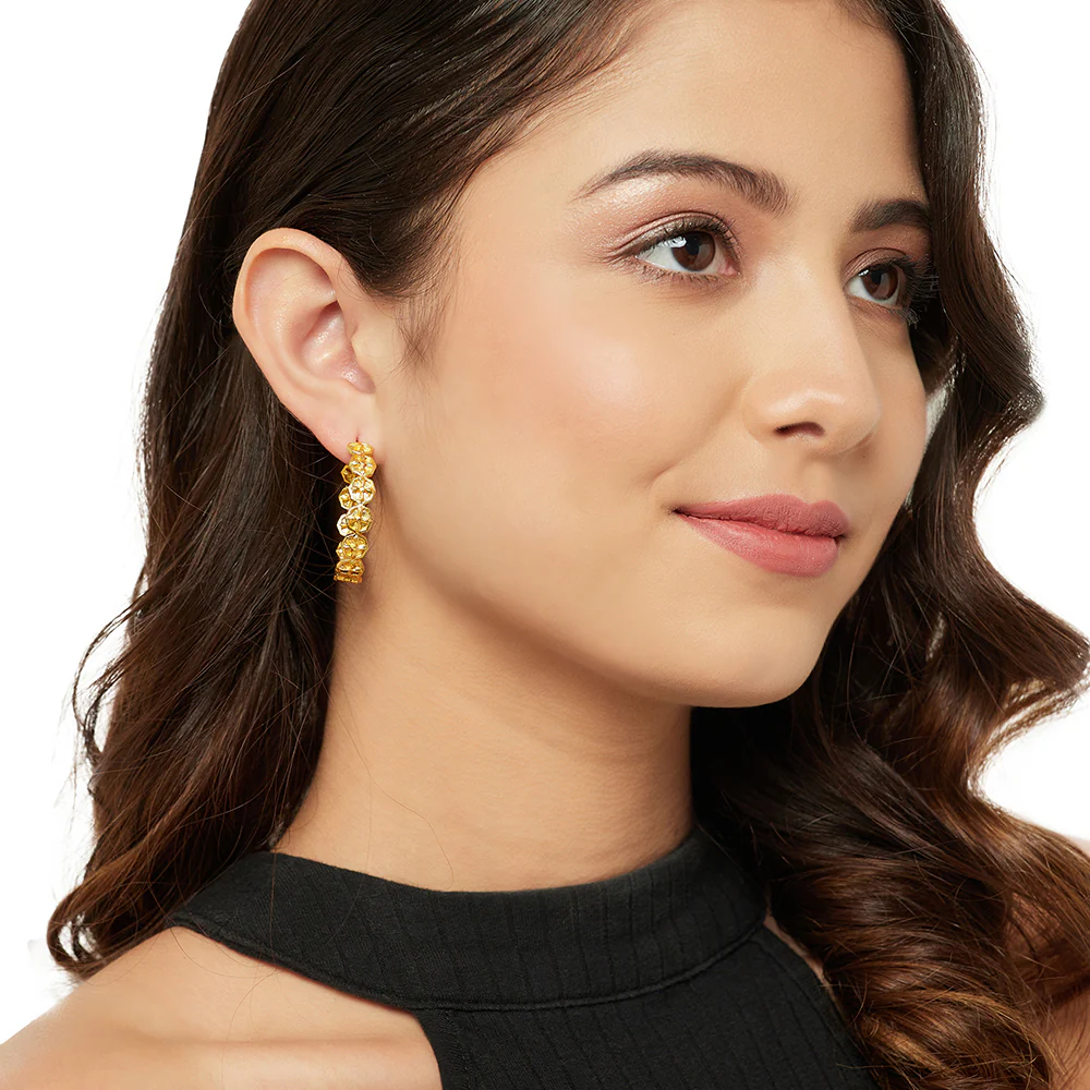 Fashion Trendy Hoops Brass Earrings - Image 2