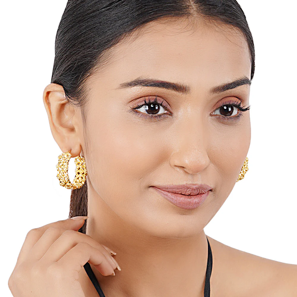Fashion Trendy Hoops Brass earrings - Image 2