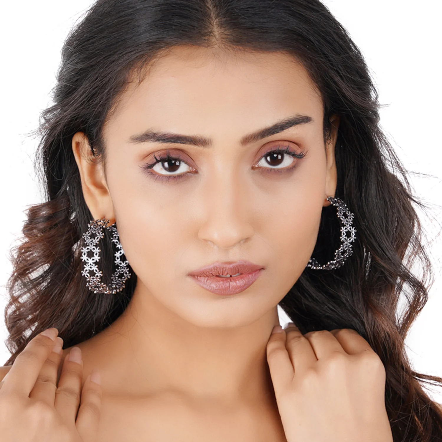 Fashion Trendy Hoops Brass Earrings - Image 2