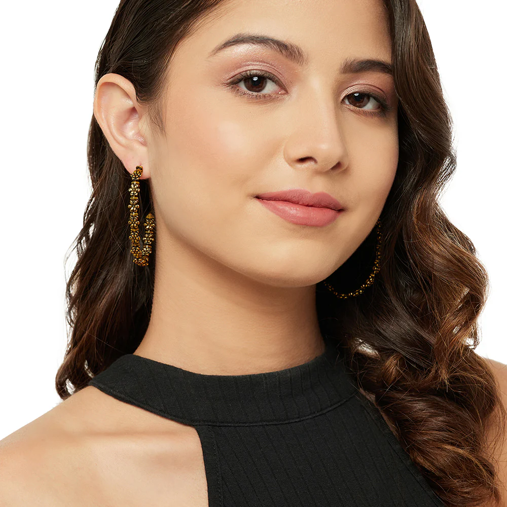 Fashion Trendy Hoops Brass Earrings - Image 2