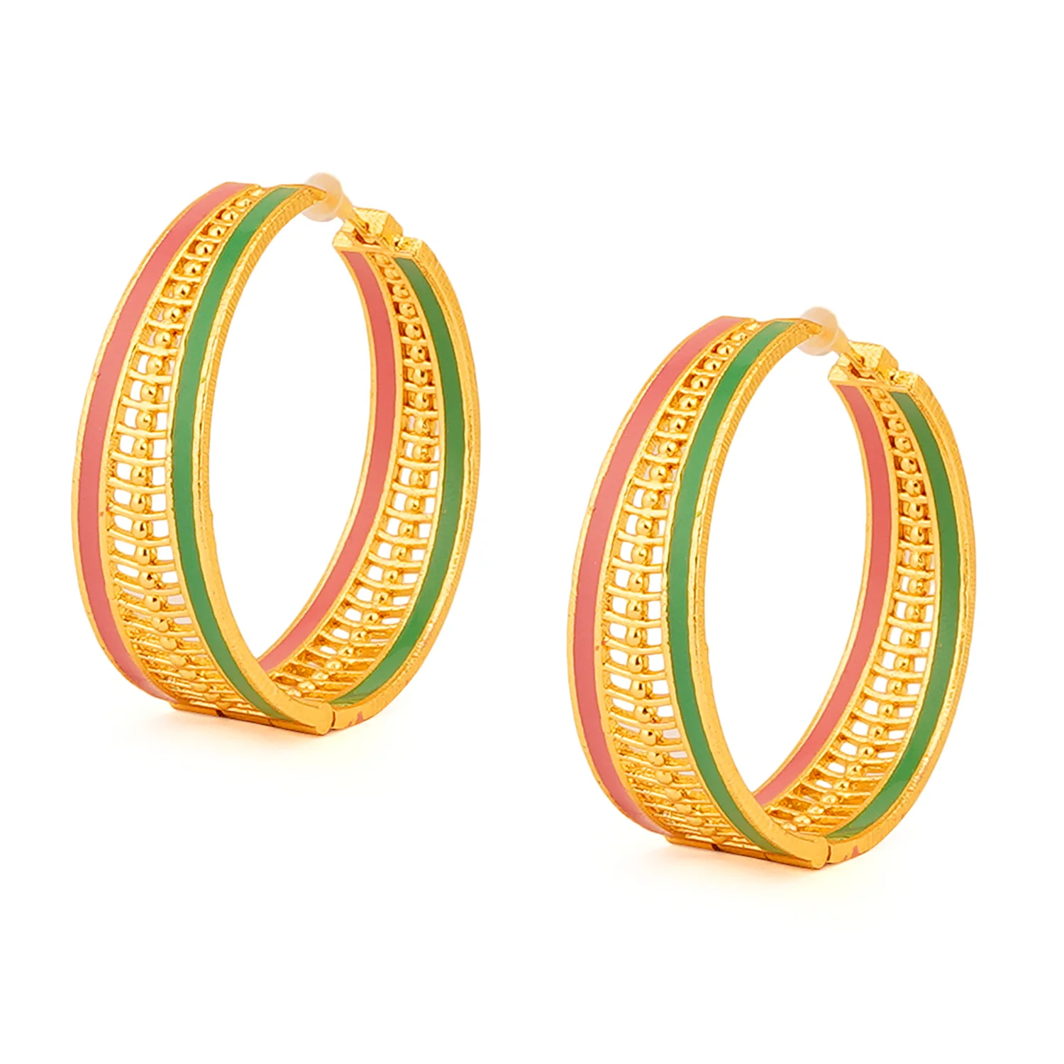 Fashion Trendy Hoops Gold Brass Earrings - Image 3
