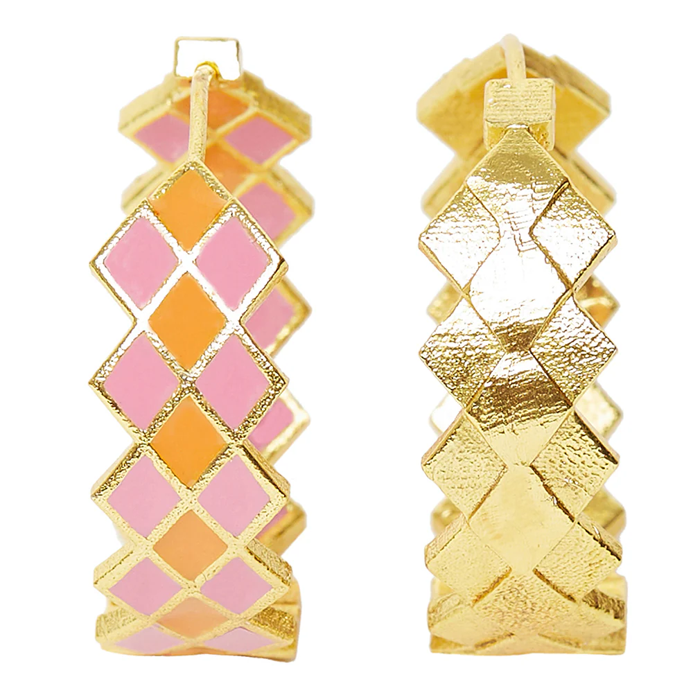 Fashion Trendy Hoops Gold Brass Earrings - Image 3