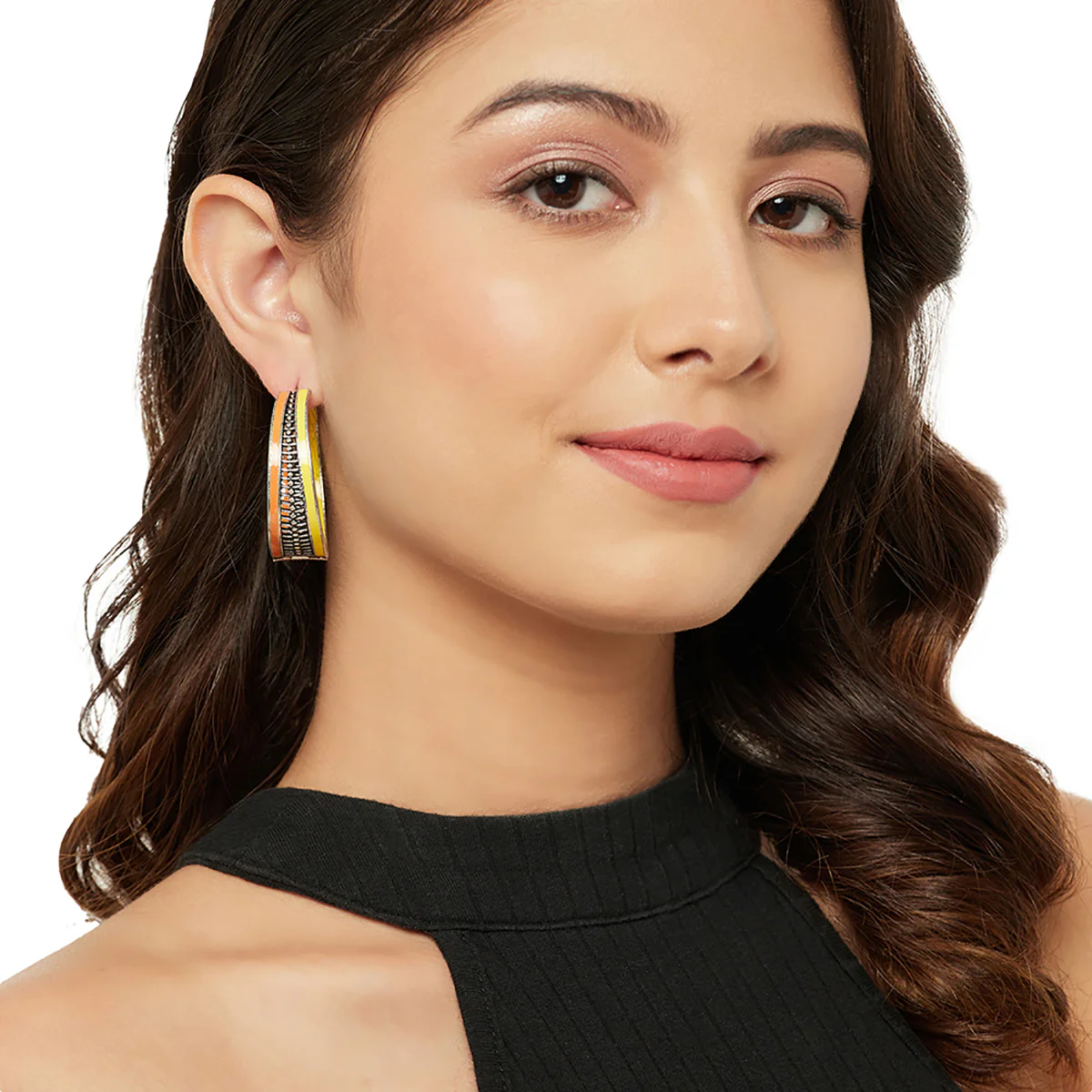 Fashion Trendy Hoops Silver Brass Earrings - Image 2