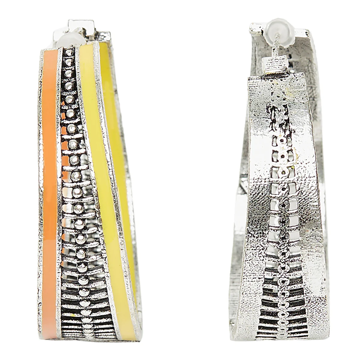 Fashion Trendy Hoops Silver Brass Earrings - Image 3