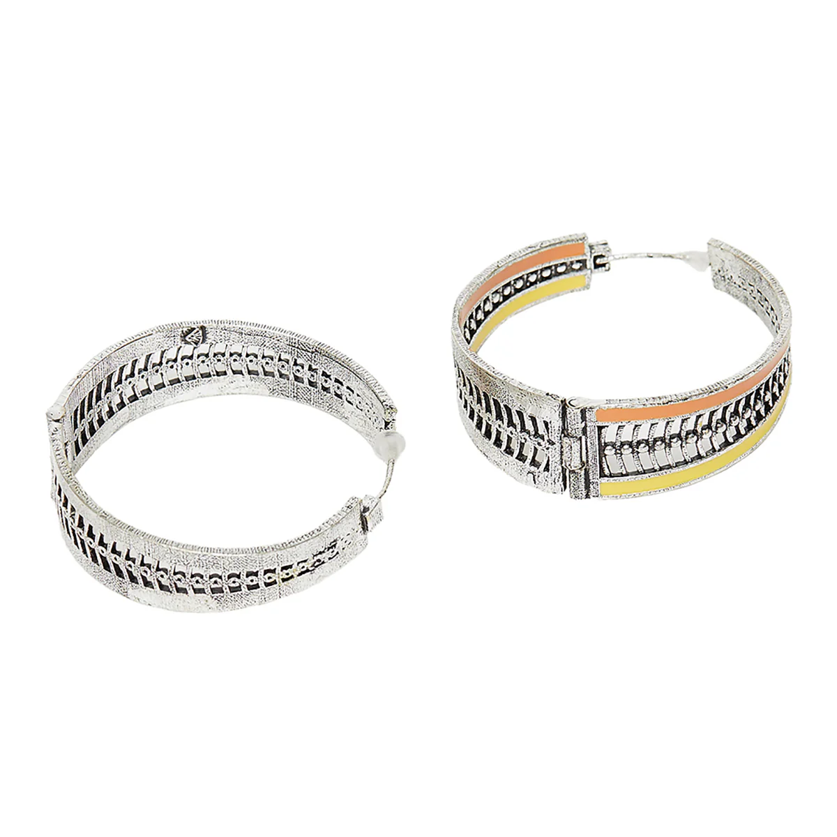 Fashion Trendy Hoops Silver Brass Earrings - Image 4