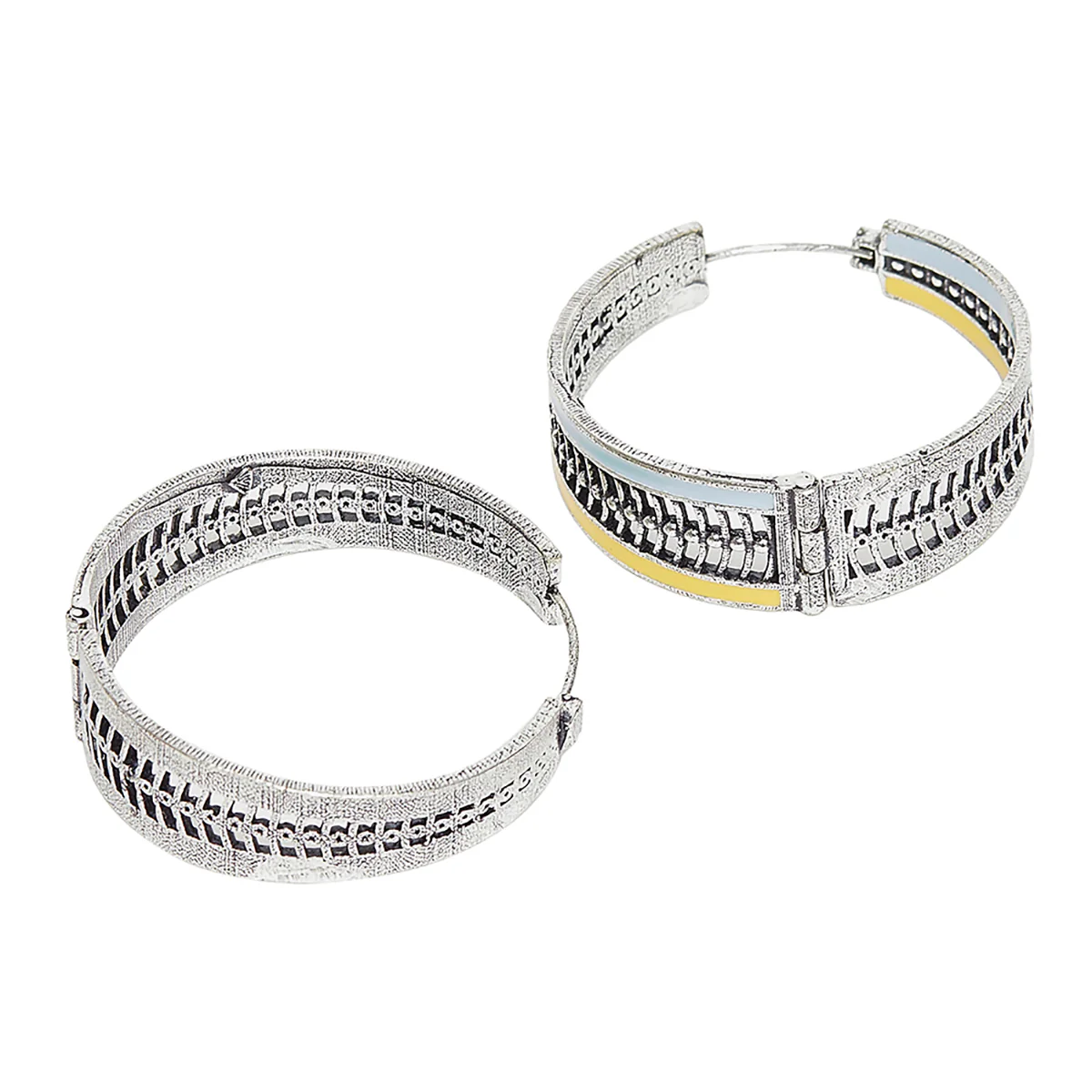 Fashion Trendy Hoops Silver Brass Earrings - Image 4