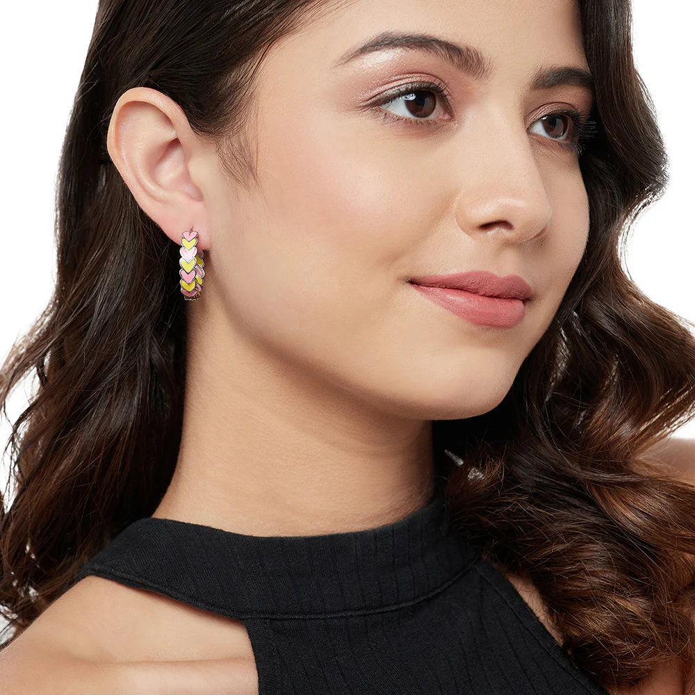 Fashion Trendy Hoops Silver Brass Earrings - Image 2