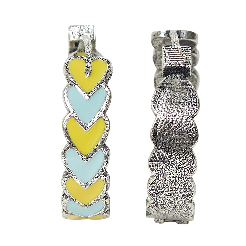 Fashion Trendy Hoops Silver Brass Earrings - Image 3