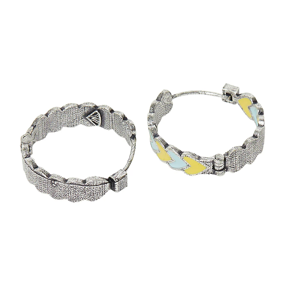 Fashion Trendy Hoops Silver Brass Earrings - Image 4