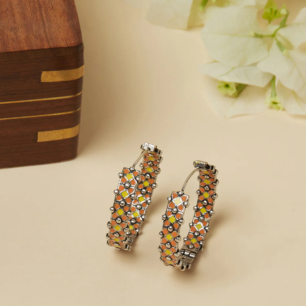 Fashion Trendy Hoops Silver Brass Earrings