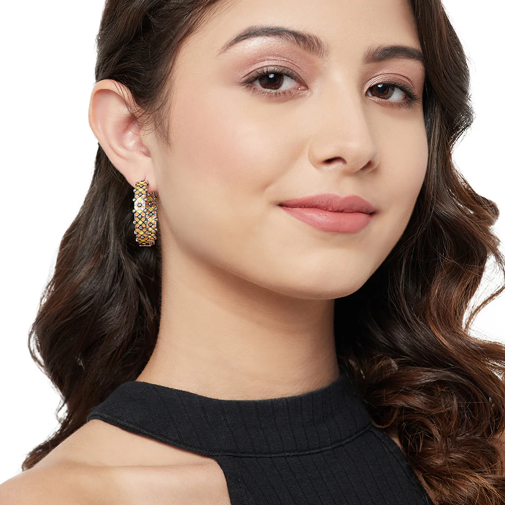 Fashion Trendy Hoops Silver Brass Earrings - Image 2
