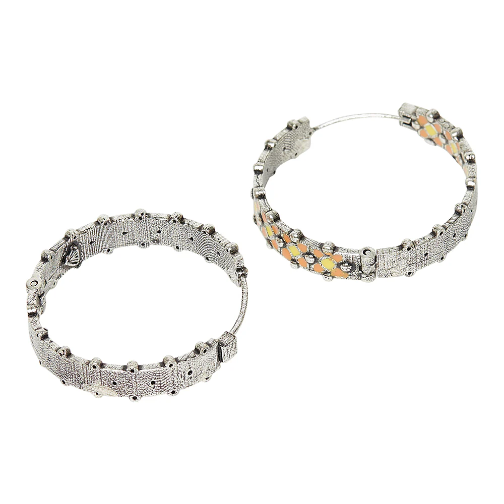 Fashion Trendy Hoops Silver Brass Earrings - Image 4