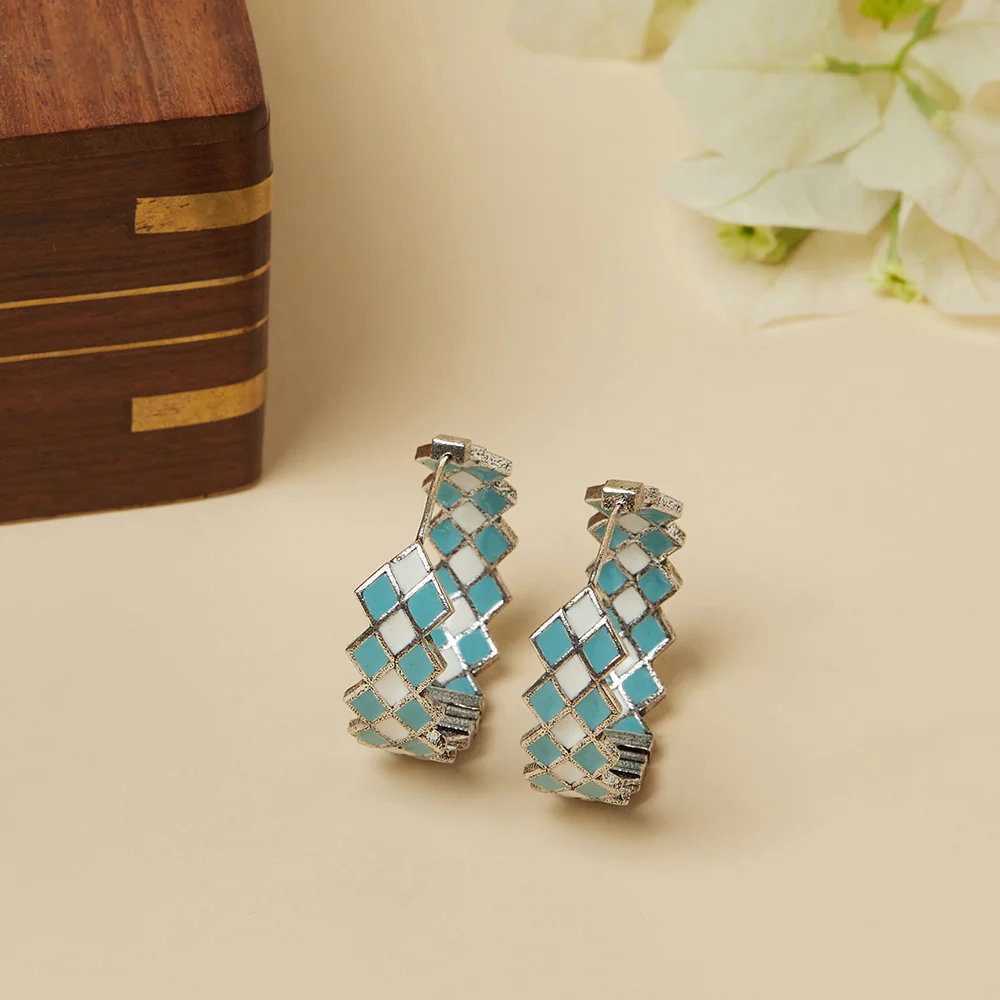 Fashion Trendy Hoops Silver Brass Earrings