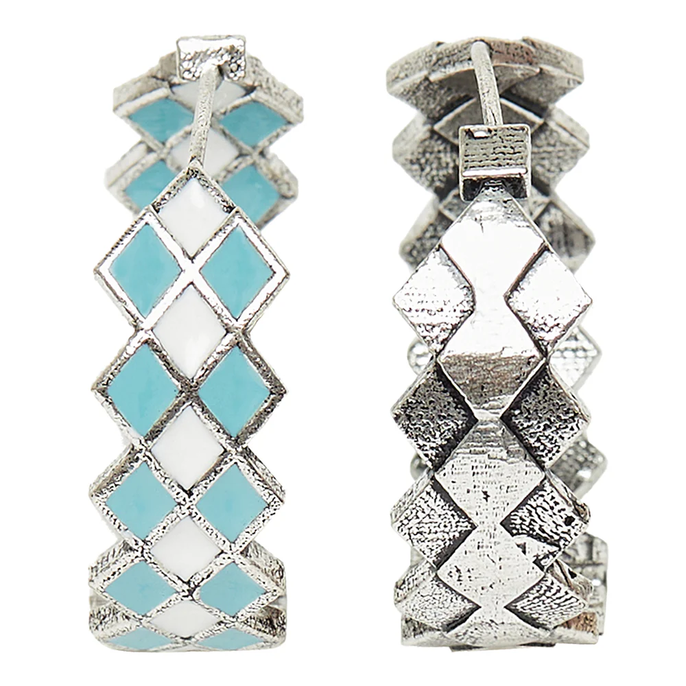 Fashion Trendy Hoops Silver Brass Earrings - Image 3