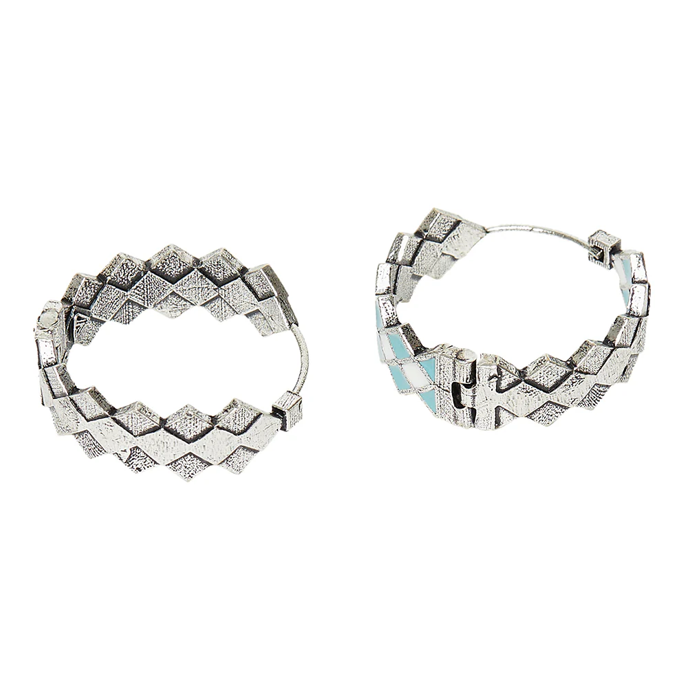 Fashion Trendy Hoops Silver Brass Earrings - Image 4