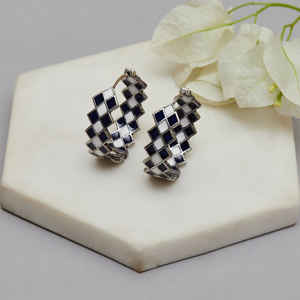 Fashion Trendy Hoops Silver Brass Earrings
