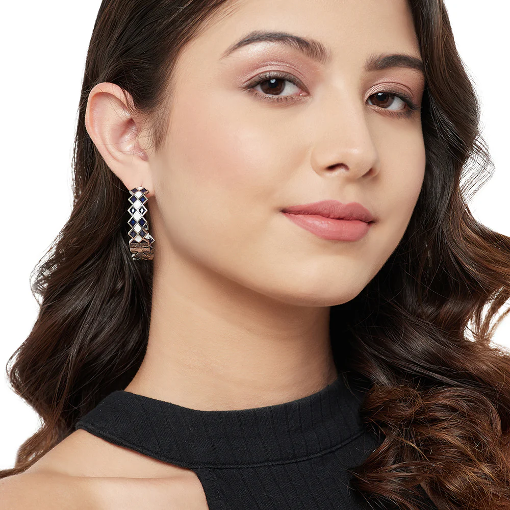 Fashion Trendy Hoops Silver Brass Earrings - Image 2