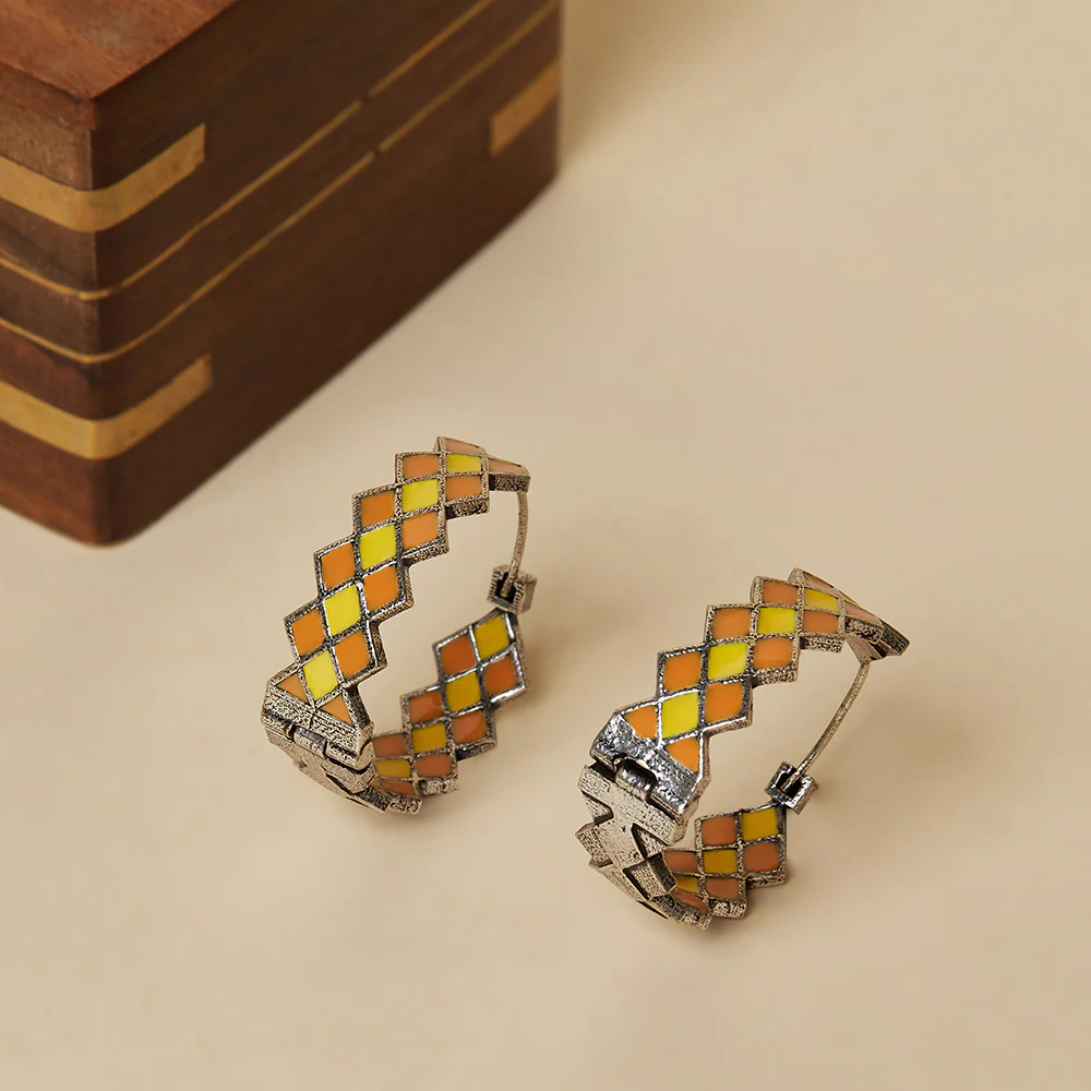 Fashion Trendy Hoops Silver Brass Earrings