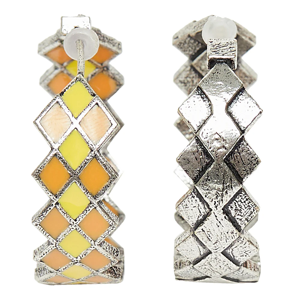 Fashion Trendy Hoops Silver Brass Earrings - Image 3
