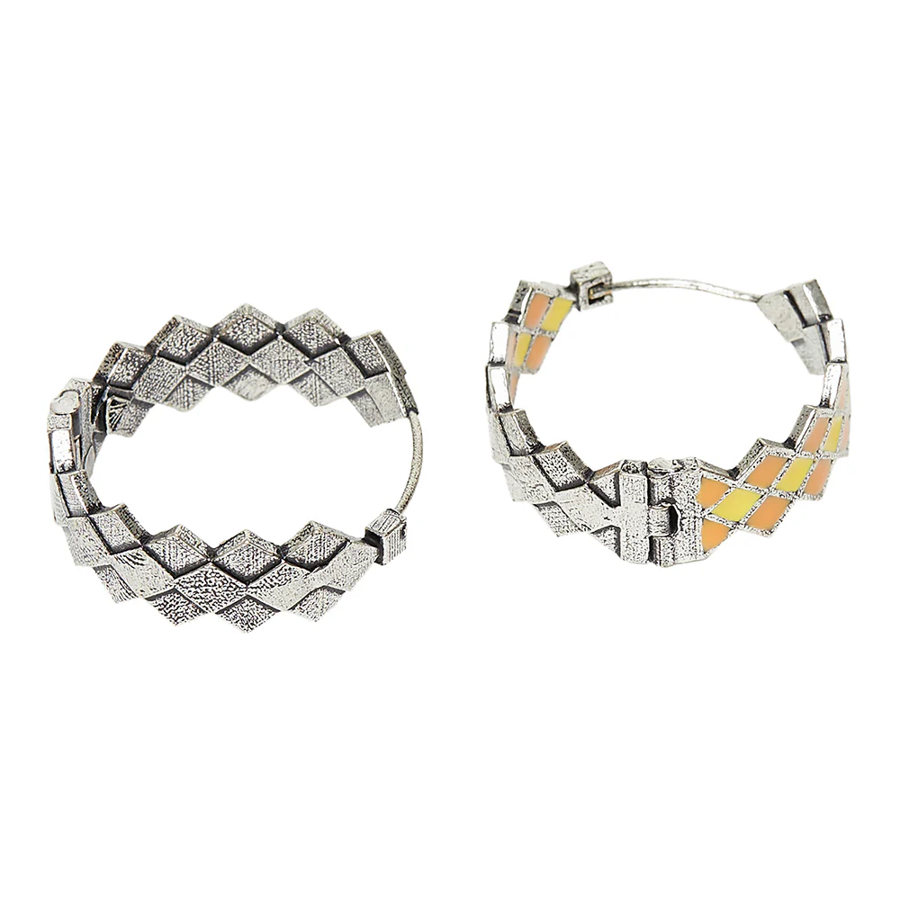 Fashion Trendy Hoops Silver Brass Earrings - Image 4
