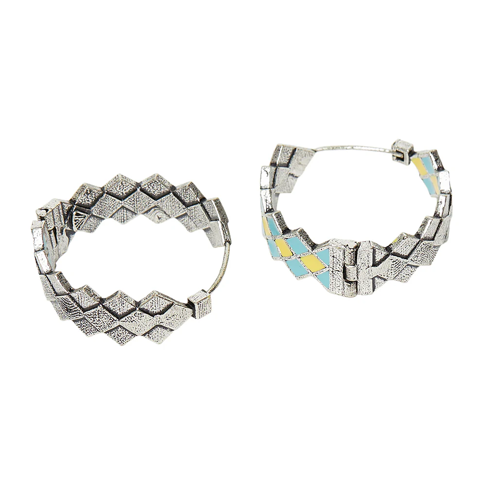 Fashion Trendy Hoops Silver Brass Earrings - Image 4