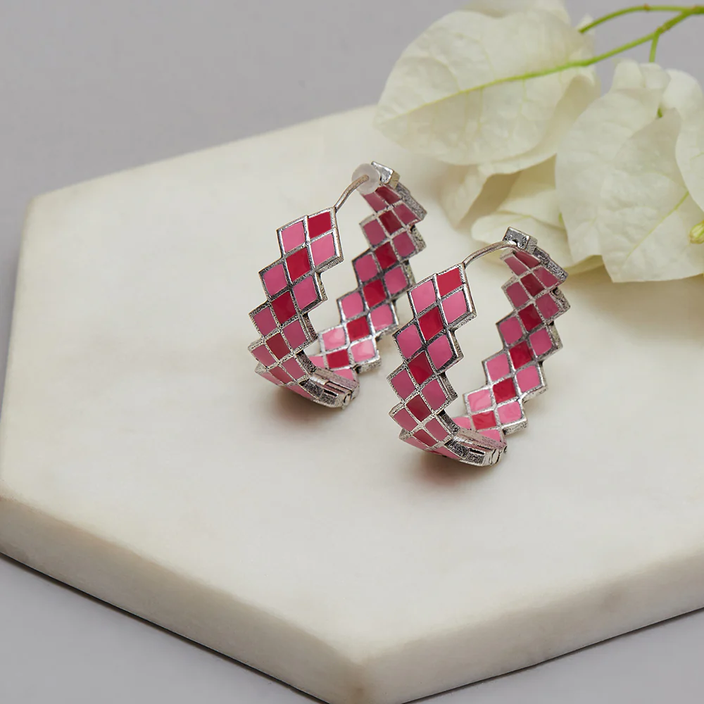 Fashion Trendy Hoops Silver Brass Earrings