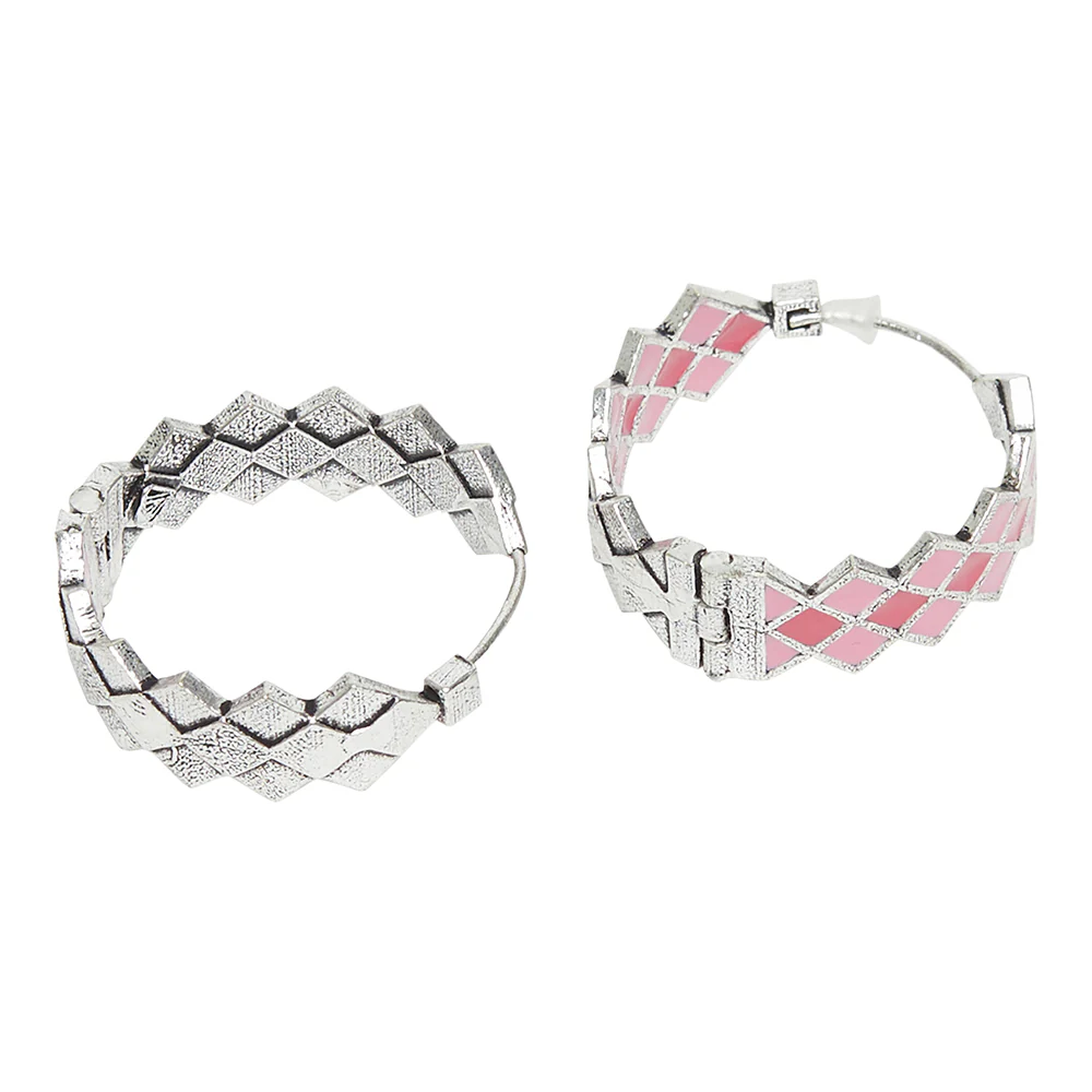 Fashion Trendy Hoops Silver Brass Earrings - Image 4
