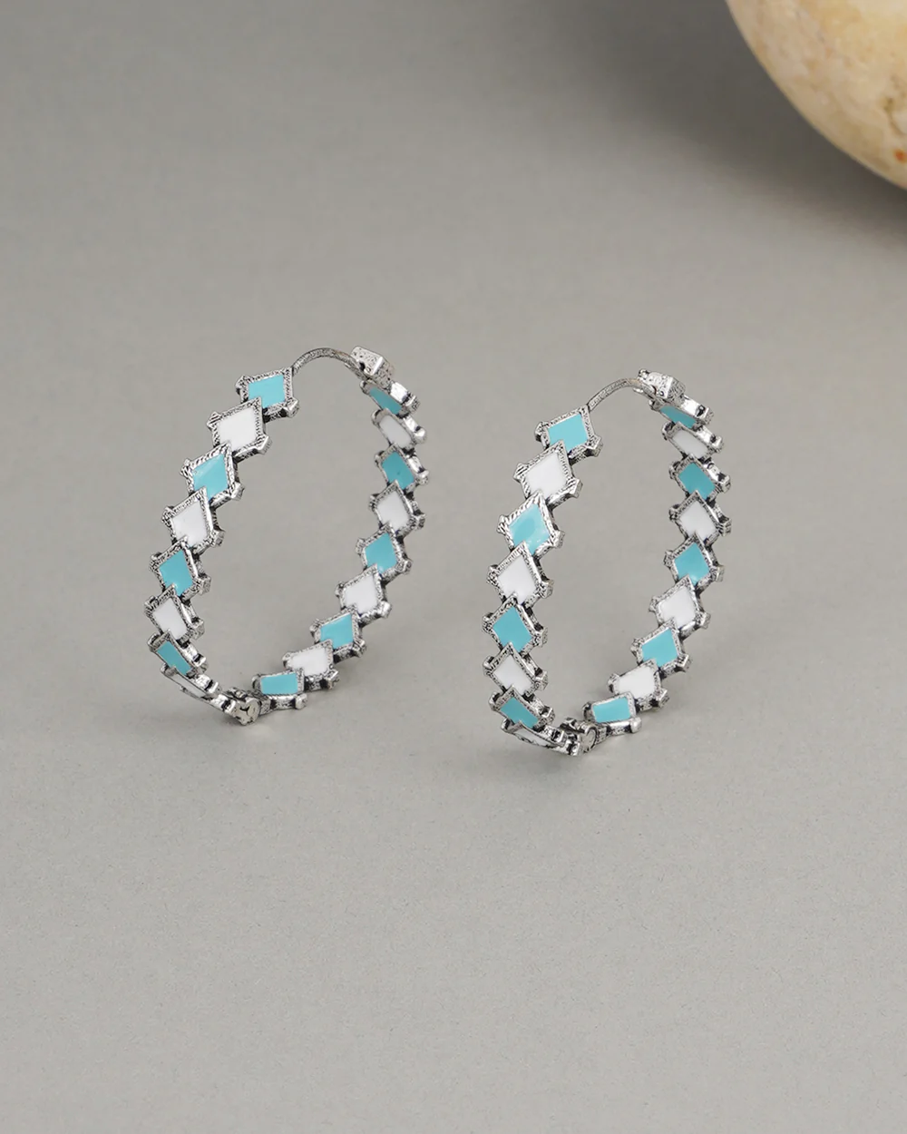 Fashion Trendy Hoops Silver Brass Earrings