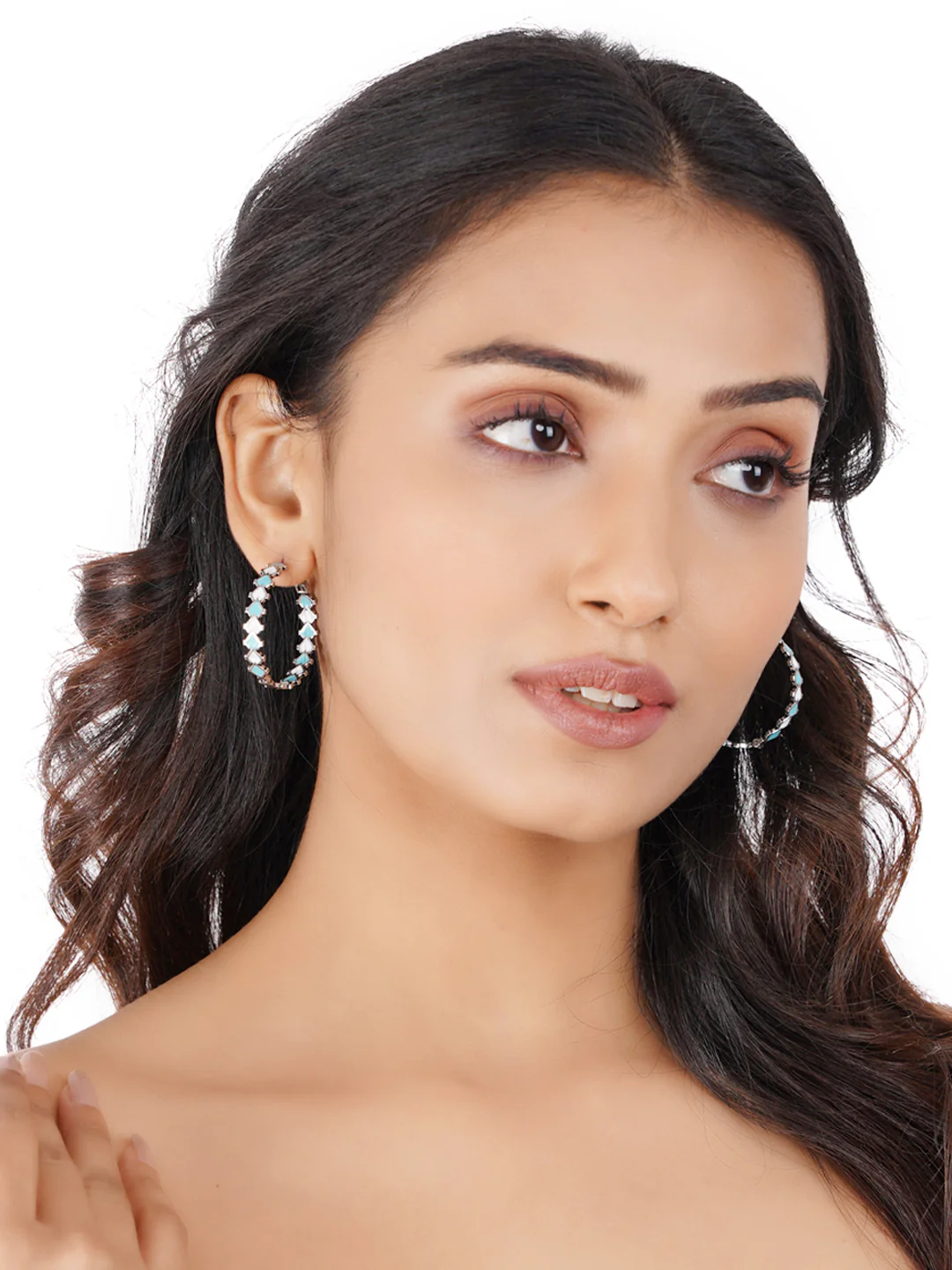 Fashion Trendy Hoops Silver Brass Earrings - Image 2