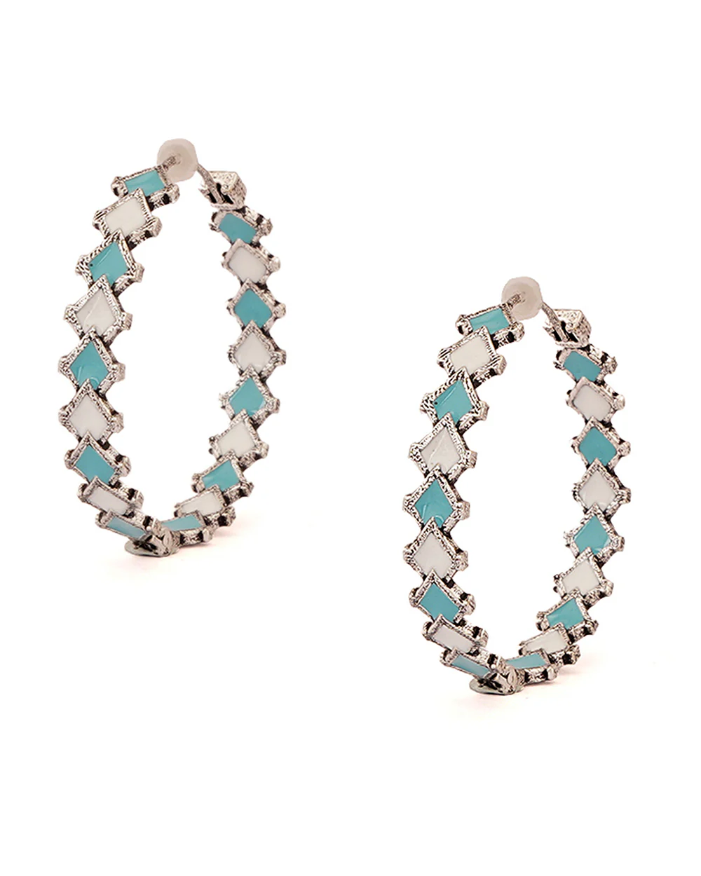 Fashion Trendy Hoops Silver Brass Earrings - Image 3