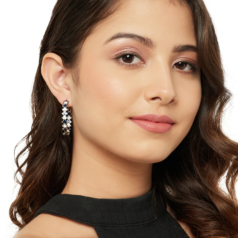 Fashion Trendy Hoops Silver Brass Earrings - Image 2