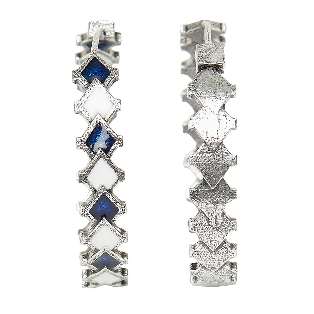 Fashion Trendy Hoops Silver Brass Earrings - Image 3