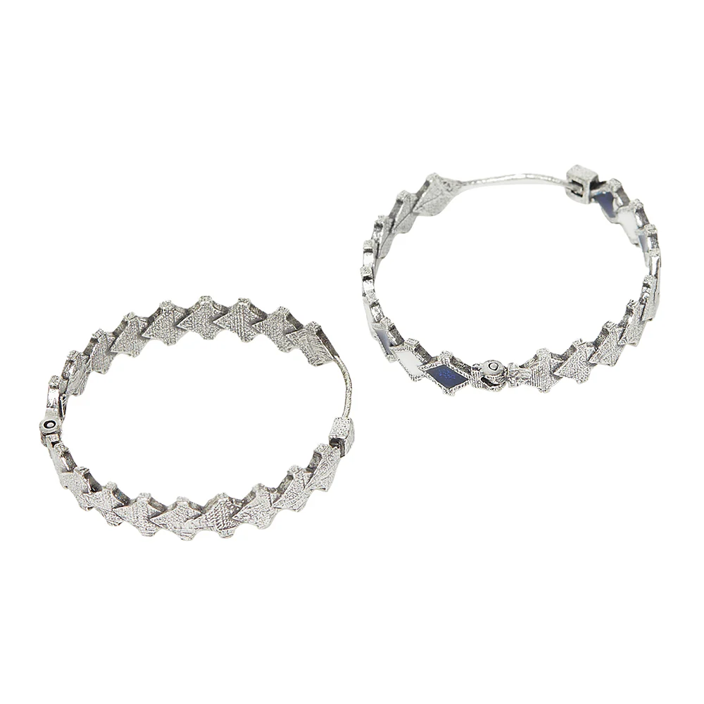 Fashion Trendy Hoops Silver Brass Earrings - Image 4
