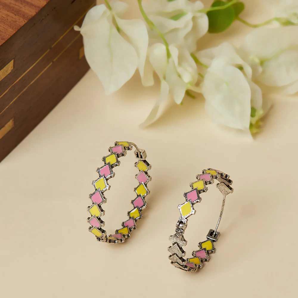 Fashion Trendy Hoops Silver Brass Earrings