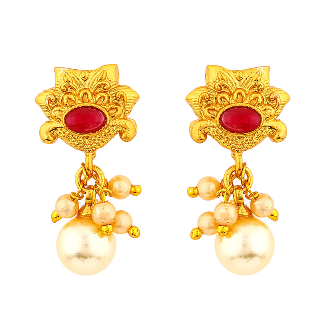 Faux Pearls Adorned Earrings - Image 3