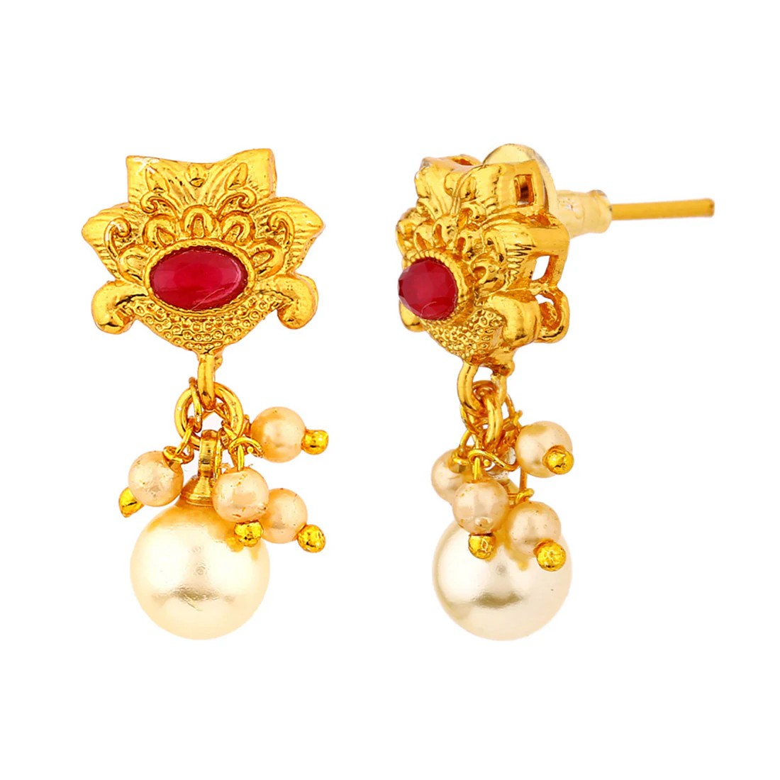 Faux Pearls Adorned Earrings - Image 4
