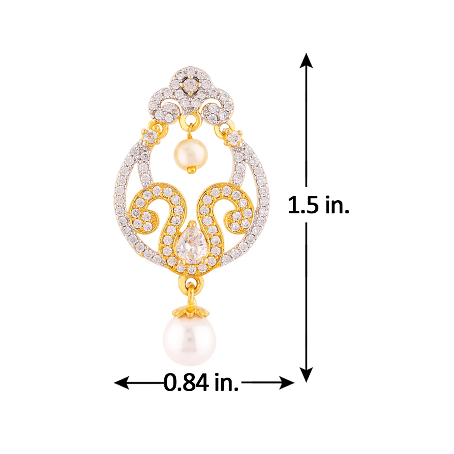 Faux Pearls and CZ Gems Earrings - Image 5