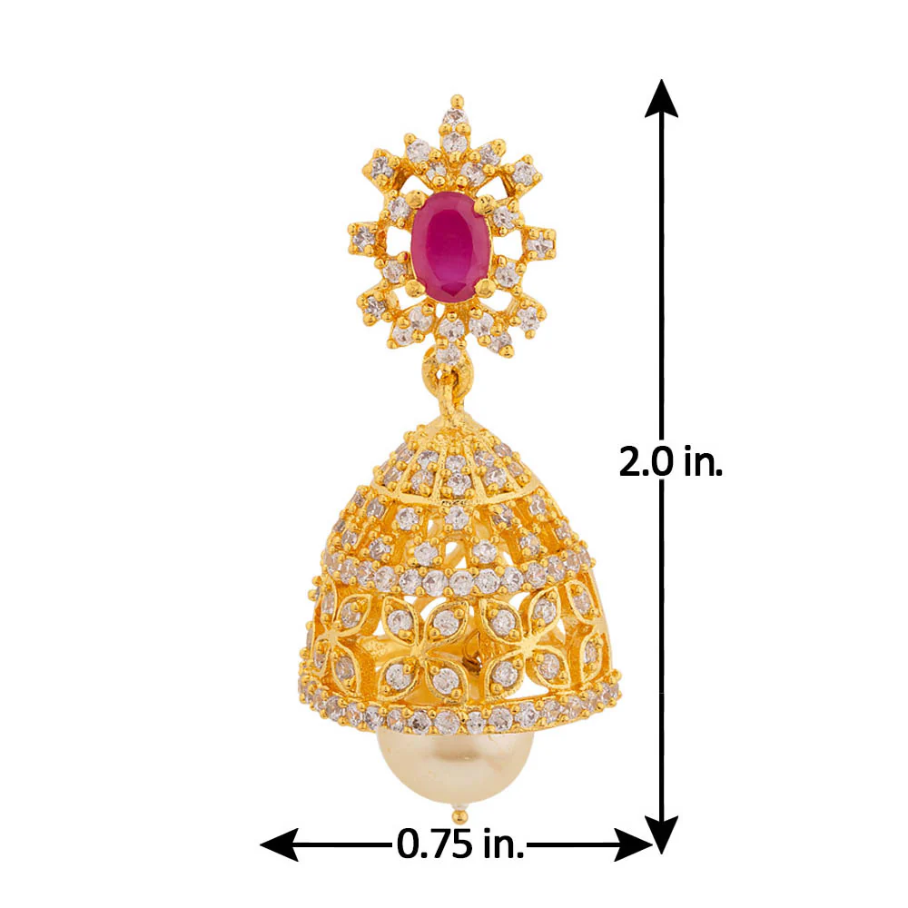 Faux Pearls and Gems Adorned Earrings - Image 5