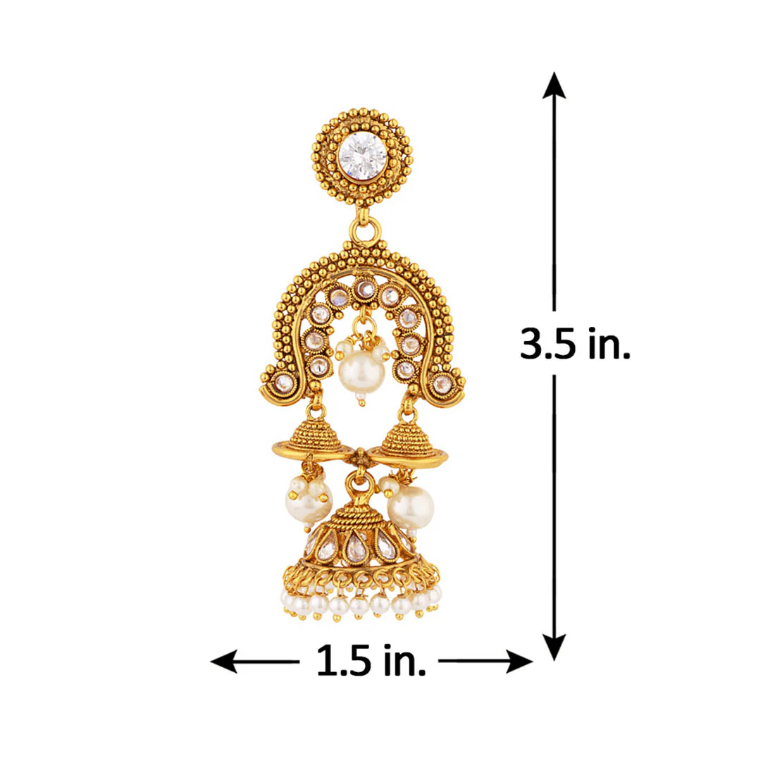 Faux Pearls Embellished Earrings - Image 5