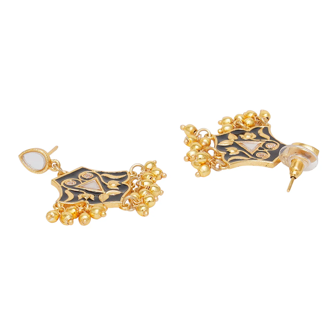 Festive Hues Enamelled Mirror Work Gold Plated Jewellery Set - Image 5