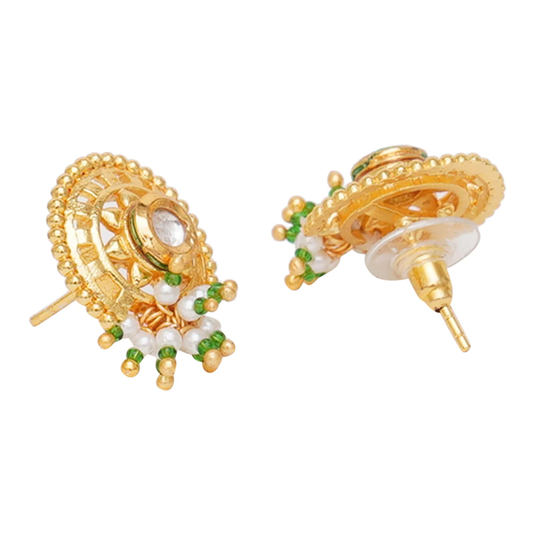 Festive Hues Long Jewellery Set in Gold and Pearl Chain - Image 5