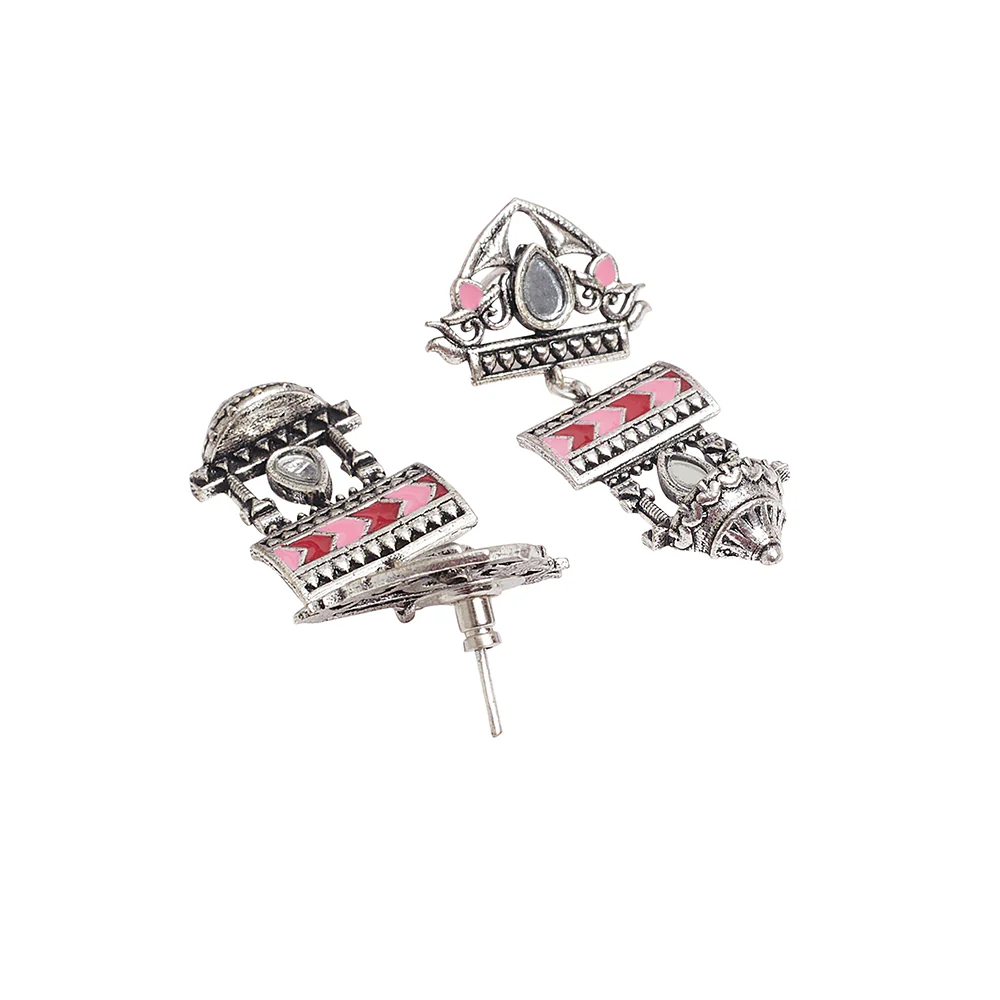 Festive Hues Oxidised Silver Toned Jewellery Set - Image 6