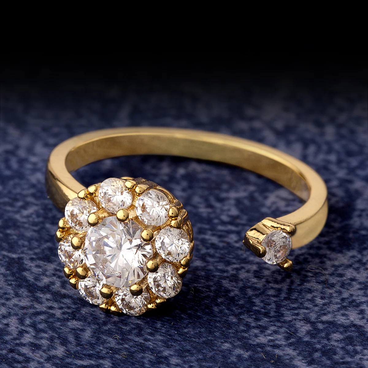 Fidget Floral Motif Open Ring