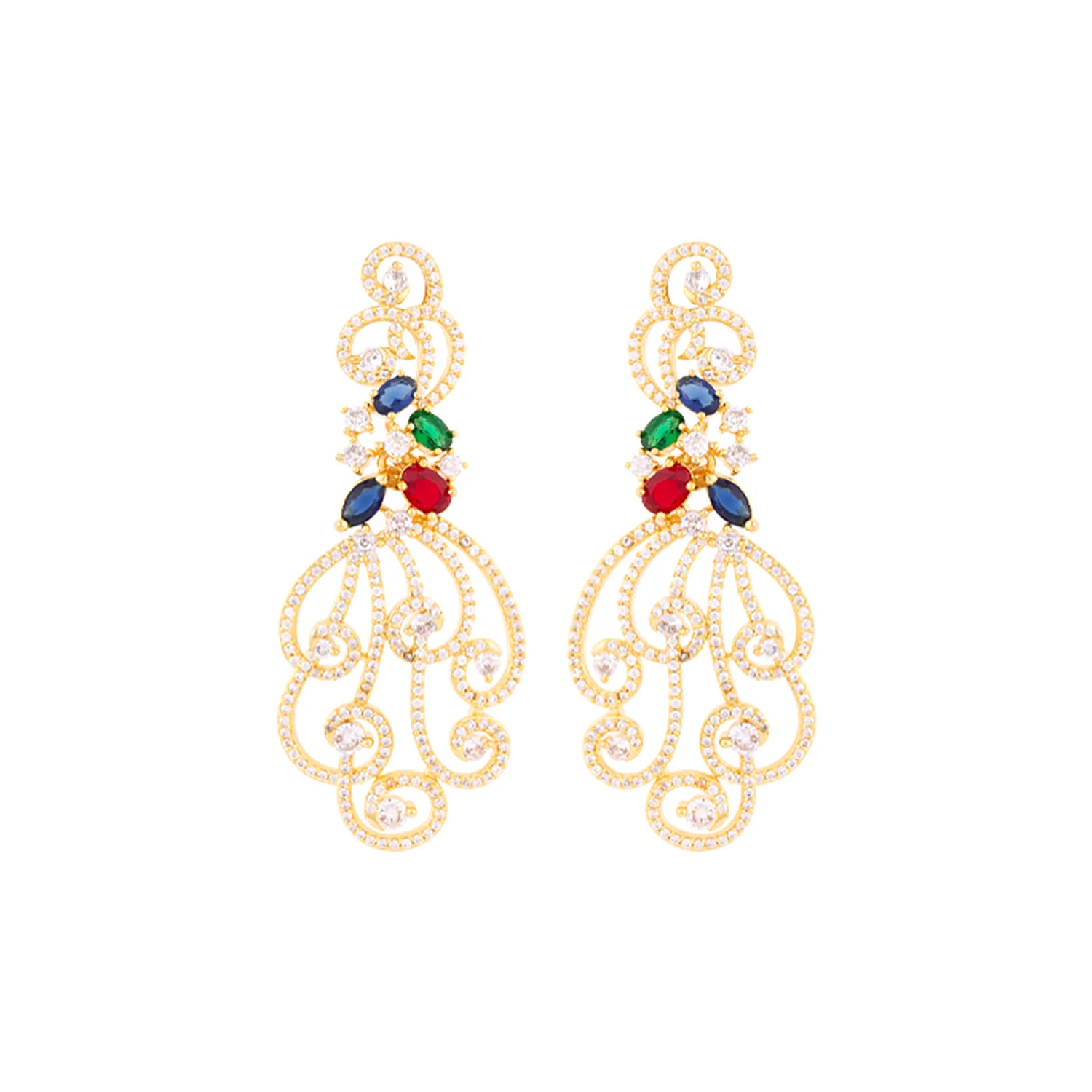 Filigree Design Brass Drop Earrings - Image 3