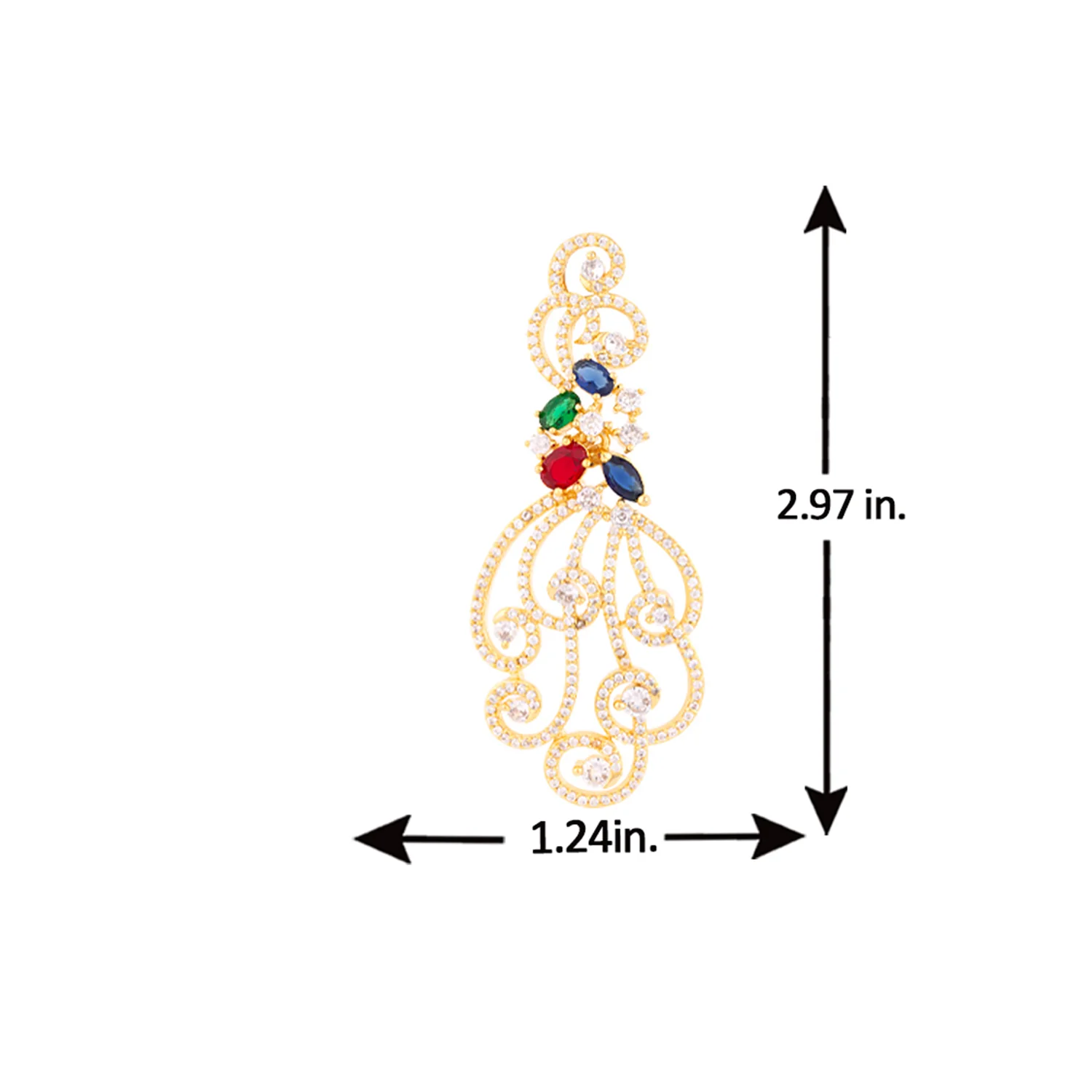 Filigree Design Brass Drop Earrings - Image 5