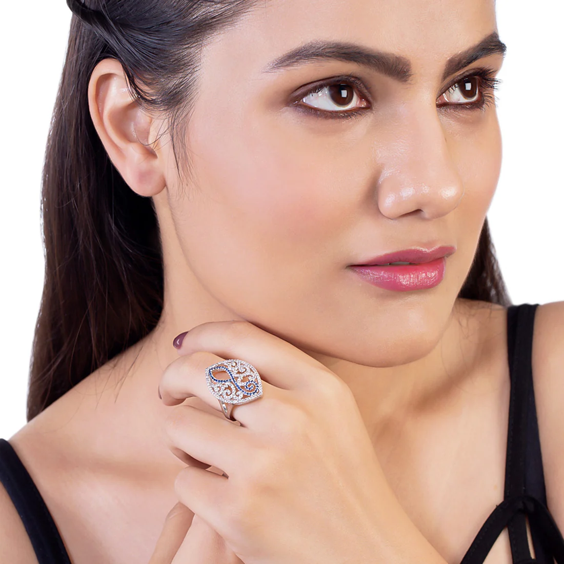 Filigree Design Silver Plated Ring - Image 2