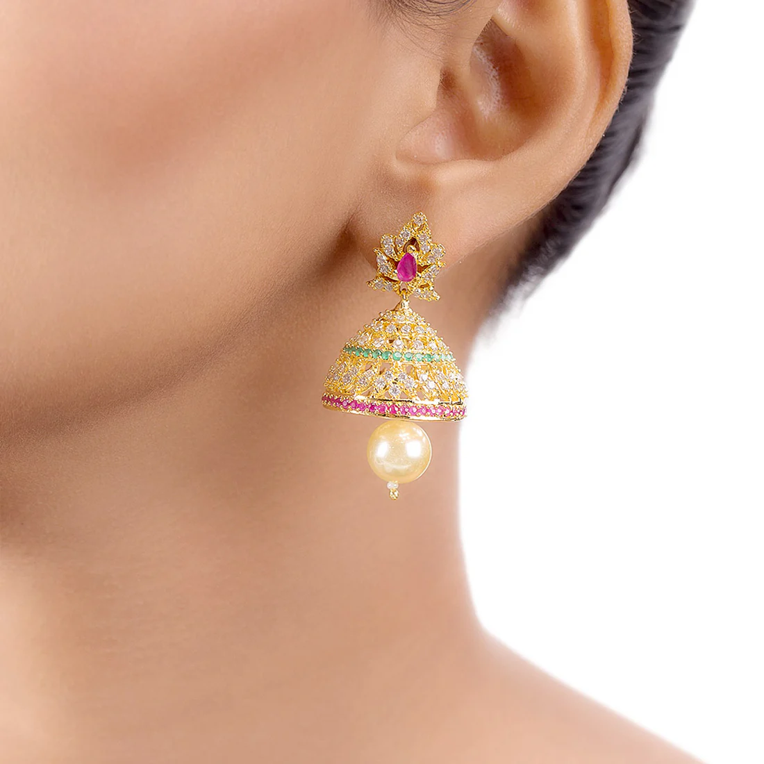 Filigree Jhumka Drop Earrings - Image 2