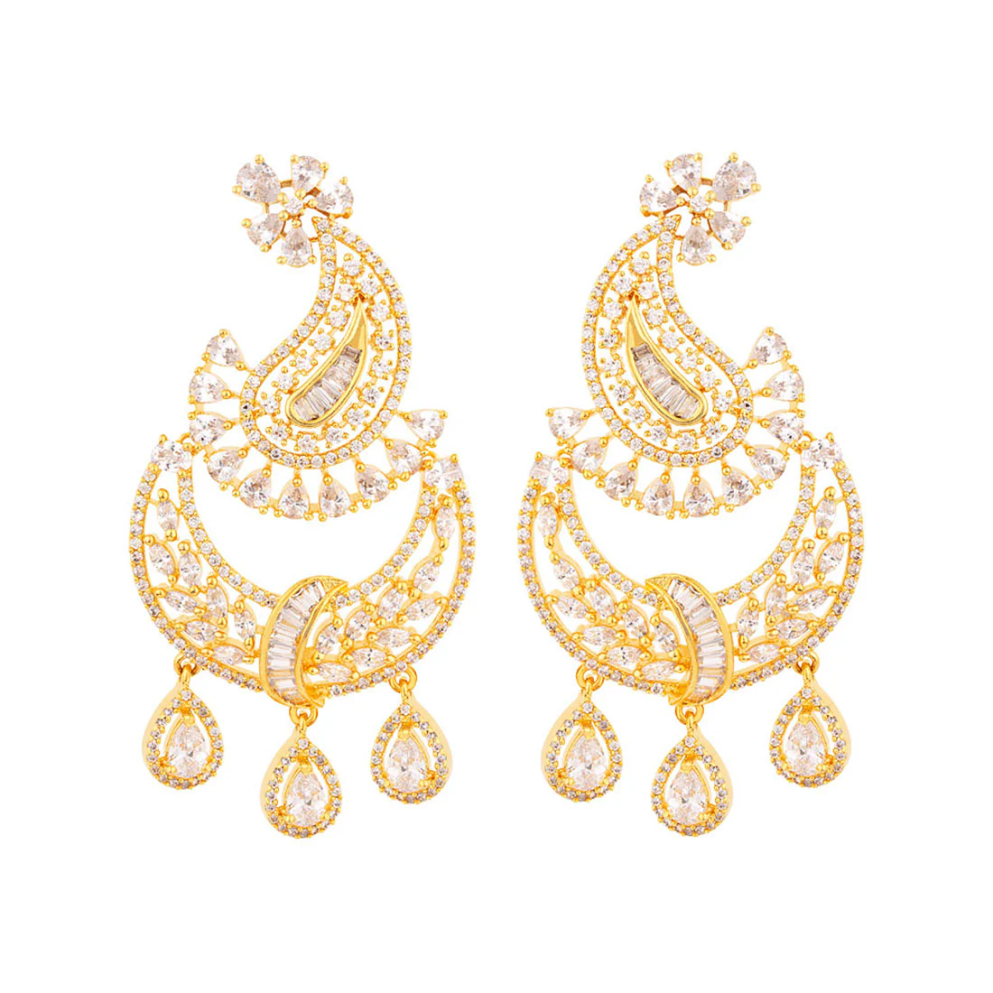 Filigree Pattern Paisley Motif Earrings - Image 3