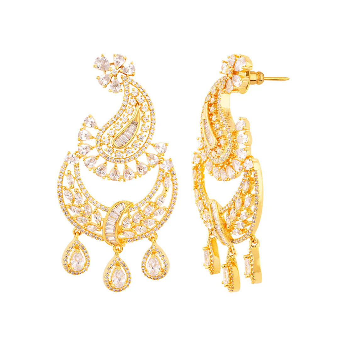 Filigree Pattern Paisley Motif Earrings - Image 4