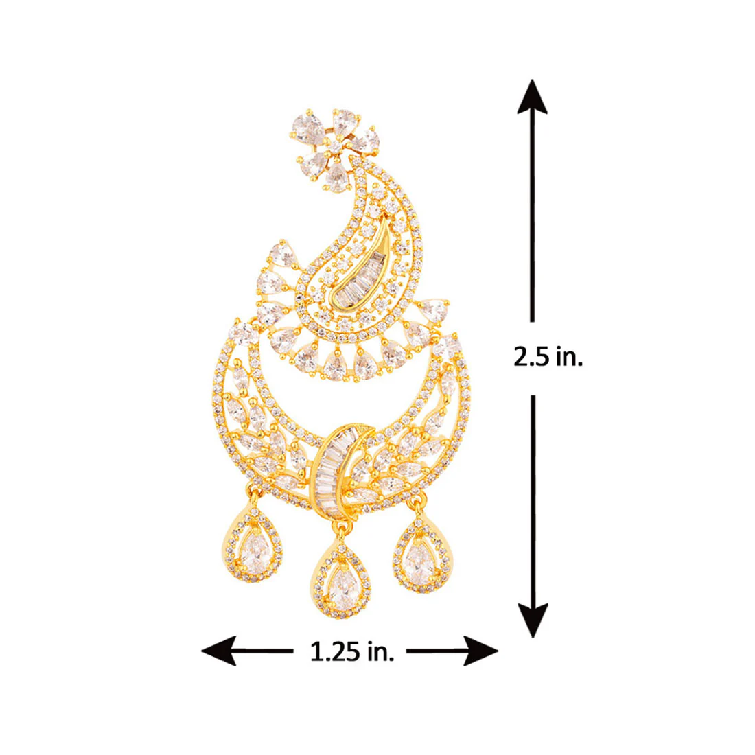 Filigree Pattern Paisley Motif Earrings - Image 5